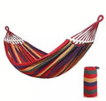 Brazilian Style Striped Canvas Hammock with Carry Bag